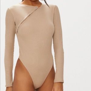 PLT Stone Ribbed Popper Bodysuit Size 4
